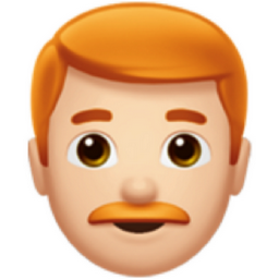 man: light skin tone, red hair emoji