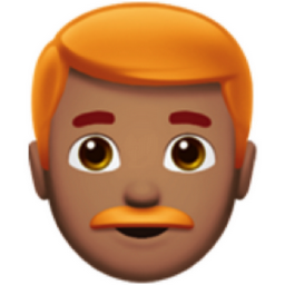 man: medium skin tone, red hair emoji