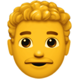 man: curly hair emoji