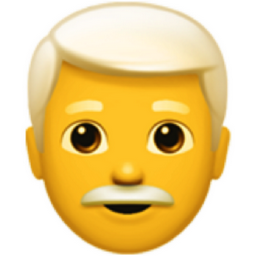 man: white hair emoji