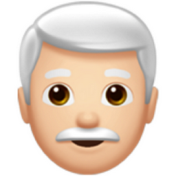 man: light skin tone, white hair emoji