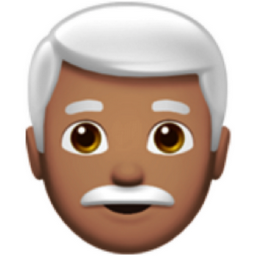 man: medium skin tone, white hair emoji