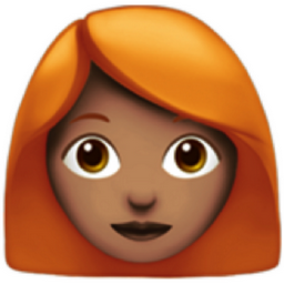 woman: medium skin tone, red hair emoji