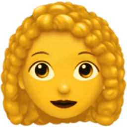 woman: curly hair emoji