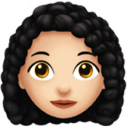 woman: light skin tone, curly hair emoji
