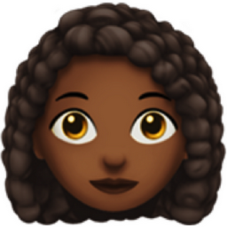 woman: medium-dark skin tone, curly hair emoji