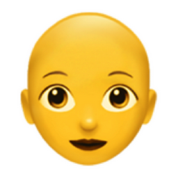 woman: bald emoji