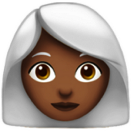woman: medium-dark skin tone, white hair emoji