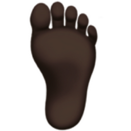 foot: dark skin tone emoji