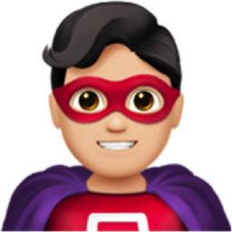 man superhero: light skin tone emoji