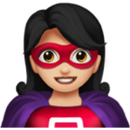 woman superhero: light skin tone emoji