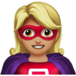 woman superhero: medium-light skin tone emoji