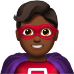 man superhero: medium-dark skin tone emoji