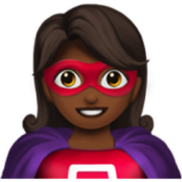 woman superhero: medium-dark skin tone emoji