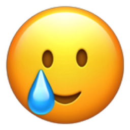 smiling face with tear emoji