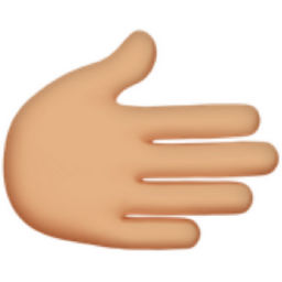 rightwards hand: medium-light skin tone emoji