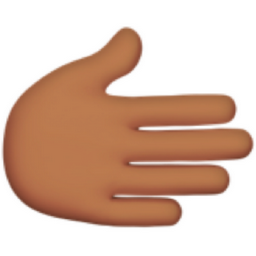rightwards hand: medium skin tone emoji