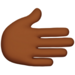 rightwards hand: medium-dark skin tone emoji