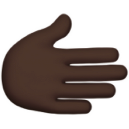 rightwards hand: dark skin tone emoji
