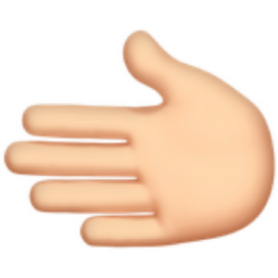 leftwards hand: light skin tone emoji