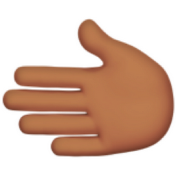 leftwards hand: medium skin tone emoji