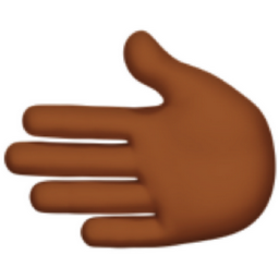 leftwards hand: medium-dark skin tone emoji