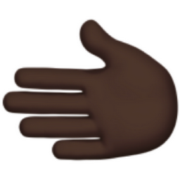 leftwards hand: dark skin tone emoji