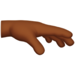 palm down hand: medium-dark skin tone emoji