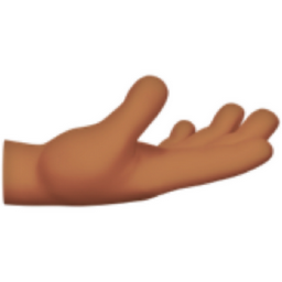 palm up hand: medium skin tone emoji