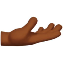 palm up hand: medium-dark skin tone emoji