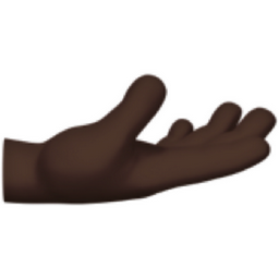 palm up hand: dark skin tone emoji