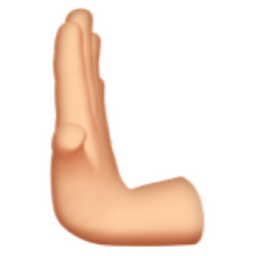 leftwards pushing hand: light skin tone emoji