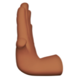 leftwards pushing hand: medium skin tone emoji