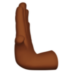 leftwards pushing hand: medium-dark skin tone emoji