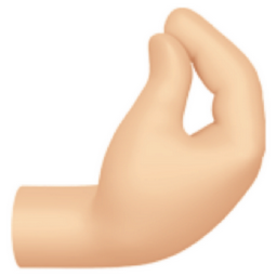 pinched fingers: light skin tone emoji