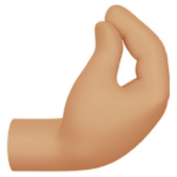 pinched fingers: medium-light skin tone emoji