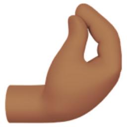 pinched fingers: medium skin tone emoji
