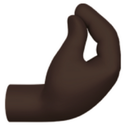pinched fingers: dark skin tone emoji