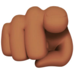 index pointing at the viewer: medium skin tone emoji