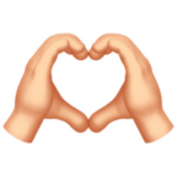 heart hands: light skin tone emoji