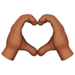 heart hands: medium skin tone emoji