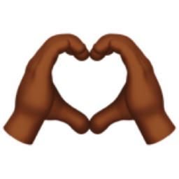 heart hands: medium-dark skin tone emoji