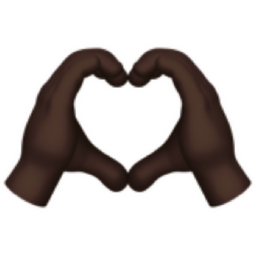 heart hands: dark skin tone emoji