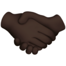 handshake: dark skin tone emoji