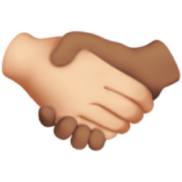 handshake: light skin tone, medium skin tone emoji