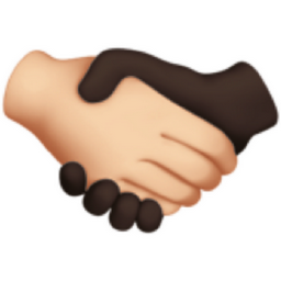 handshake: light skin tone, dark skin tone emoji