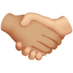 handshake: medium-light skin tone, light skin tone emoji