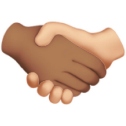 handshake: medium skin tone, light skin tone emoji