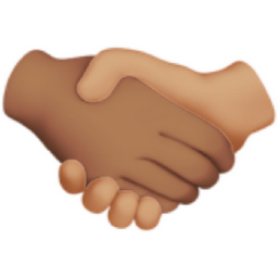 handshake: medium skin tone, medium-light skin tone emoji