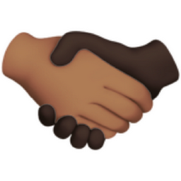 handshake: medium skin tone, dark skin tone emoji